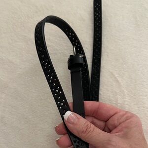 Black Perforated skinny Belt